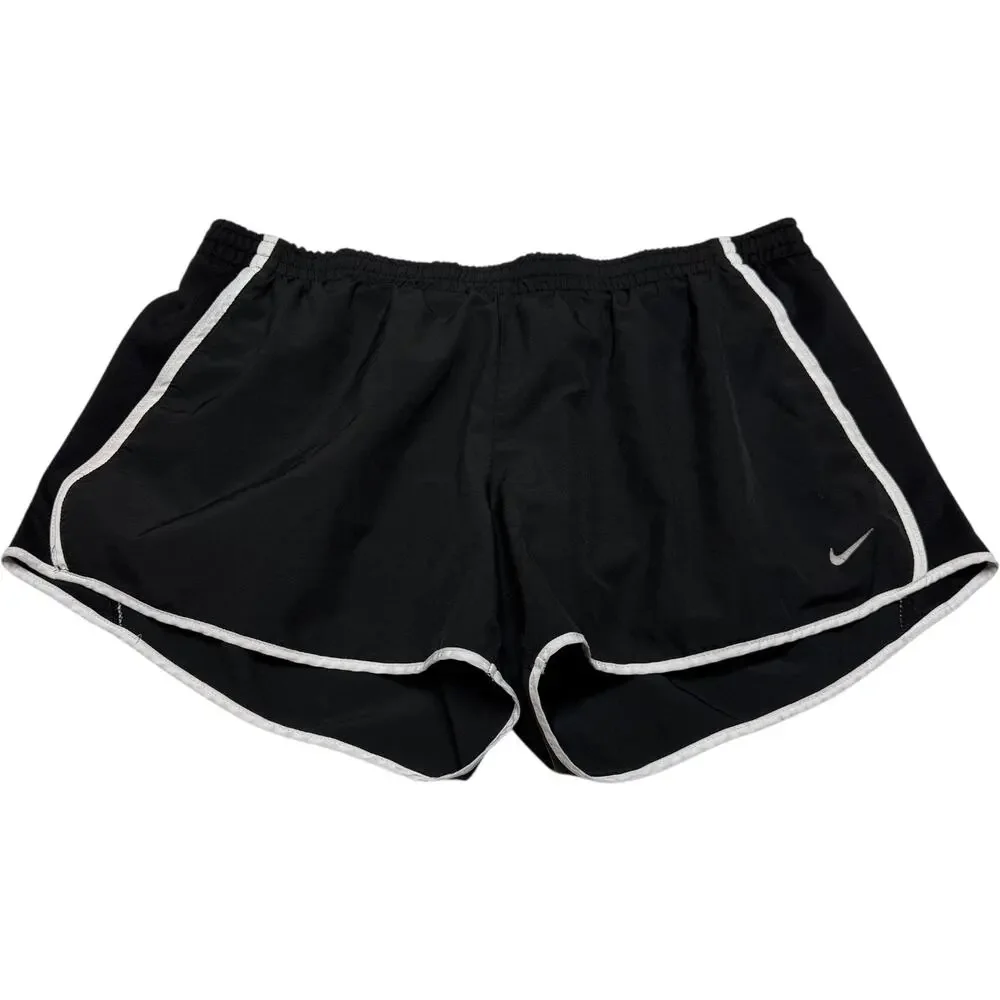 Nike Dri-Fit Lined Running Shorts Black White XL